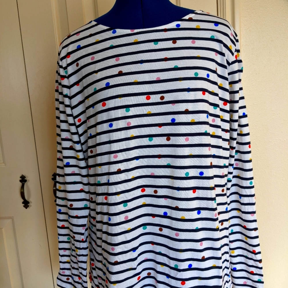 Boden Blouse Polka Dot Stripes UK size 20 USA size 16/18 Spring shirt